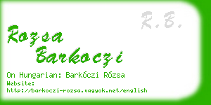 rozsa barkoczi business card
